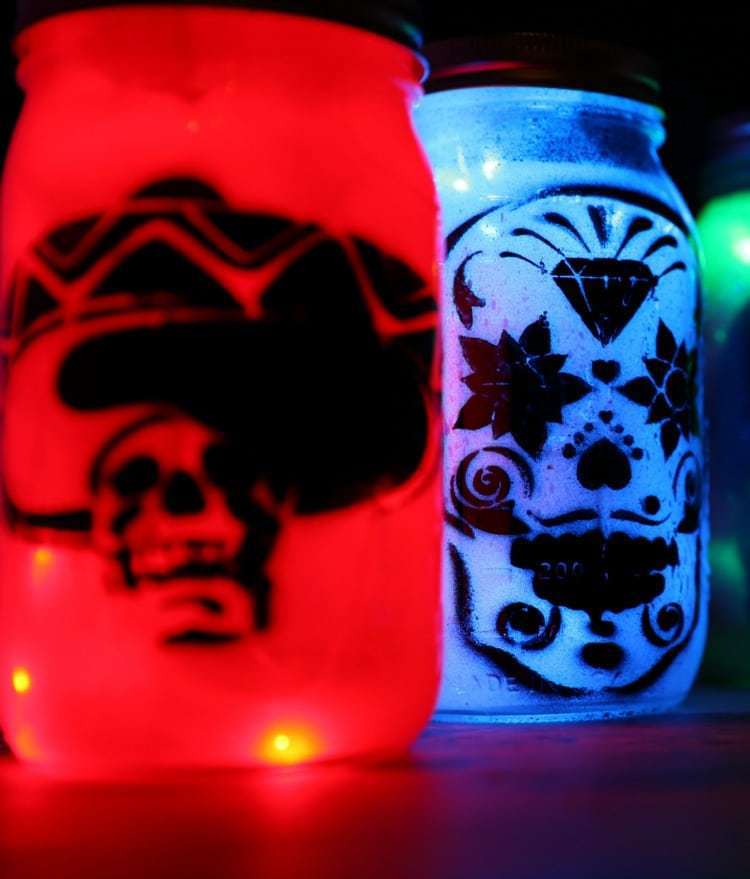 DIY Day of the Dead Mason Jar Lanterns