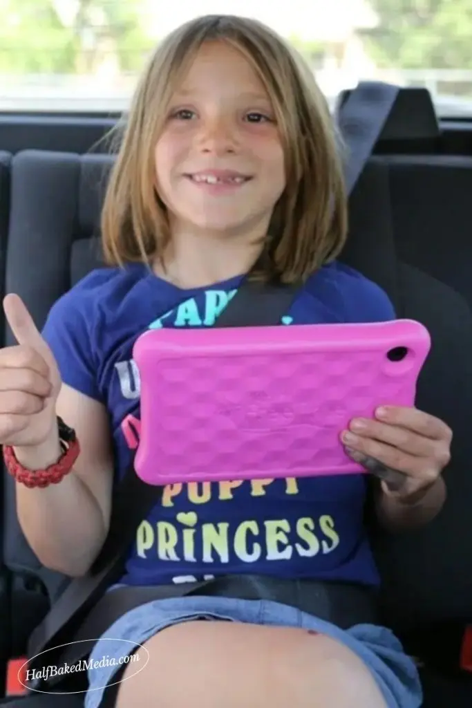 Shocking Revelation of Ellie Sparkles Kid-Friendly Content on You-Tube 11 Madisyn Worden Jenn Brockman's daughter in the car with tablet