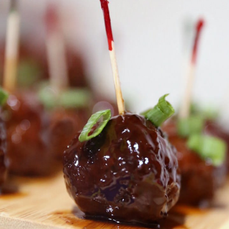 Crockpot Pineapple BBQ Meatballs