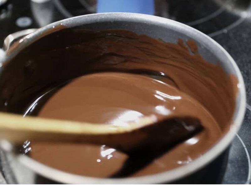 melting chocolate in pan