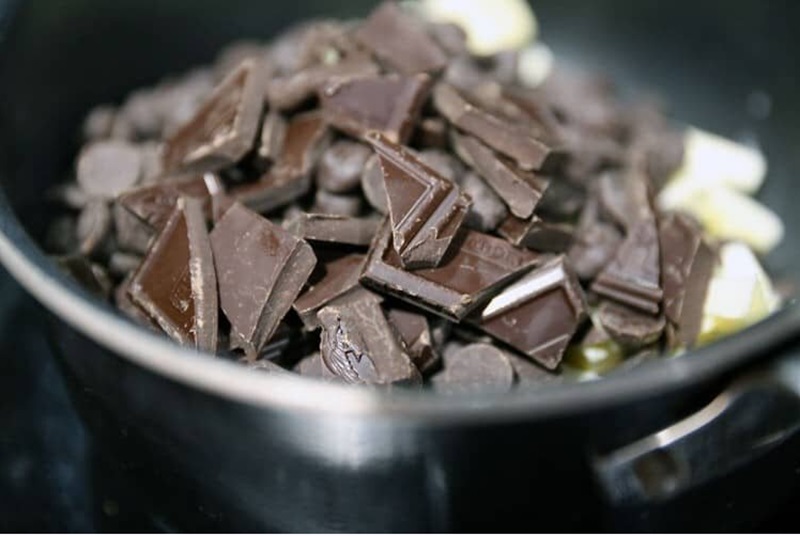 chocolate pieces broken in bowl