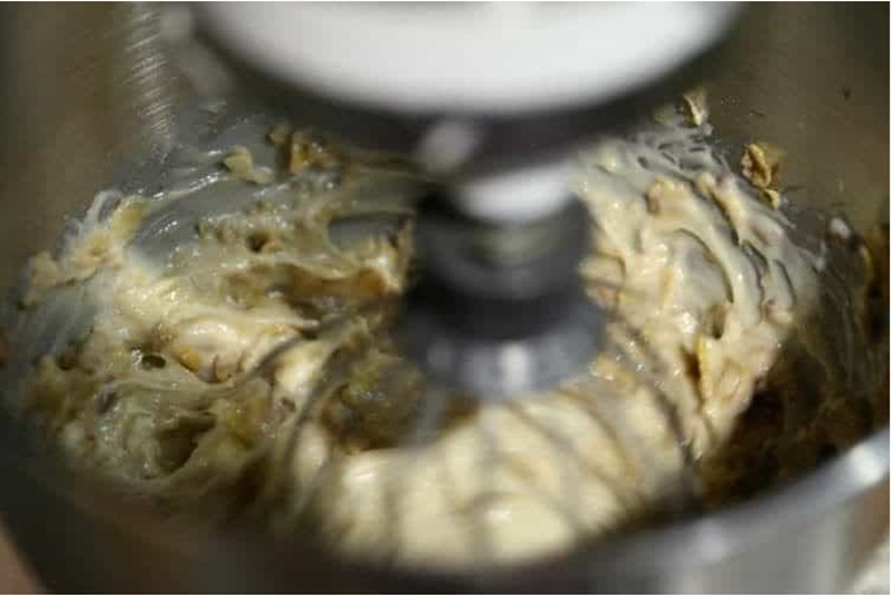 Honey Bunches of Oats Cinnamon Strudel Muffins 13 mixing cake batter in stand mixer