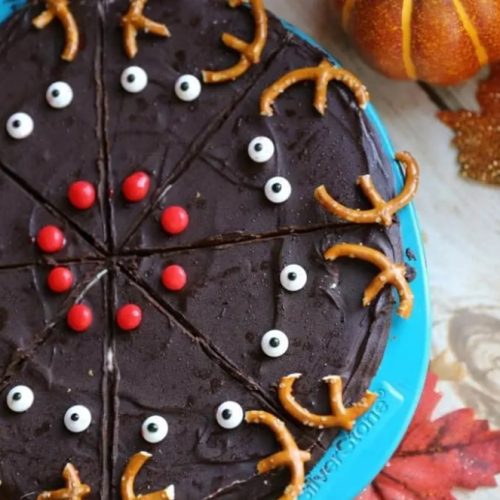 Caramel Peanut Butter Coke Reindeer Brownies