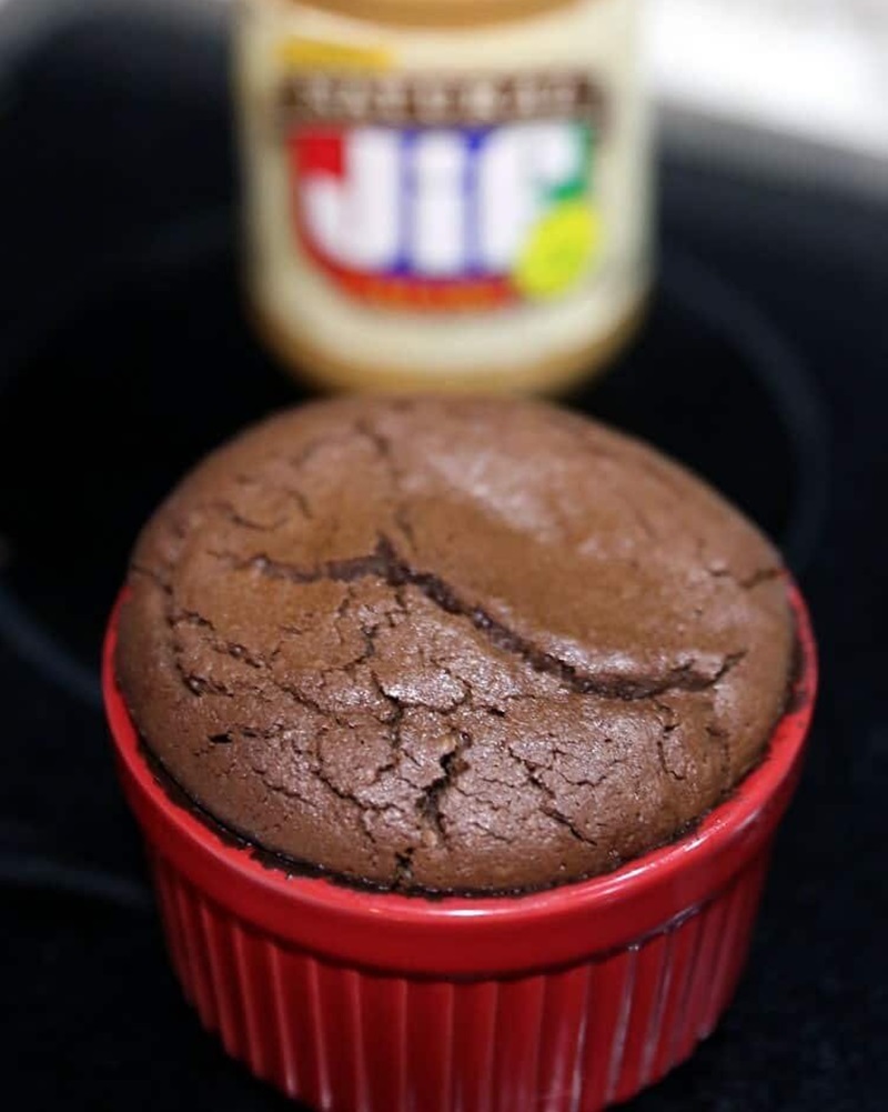baked lava cake in Ramekin bowl