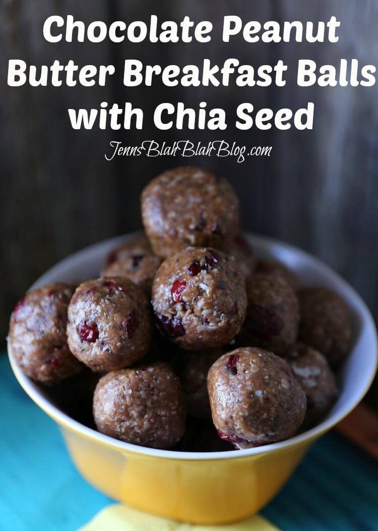 Chocolate Peanut Butter Breakfast Balls with Chia Seed