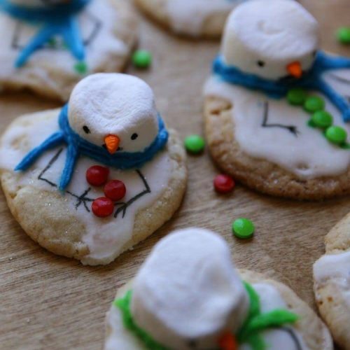 Melting Snowman Chewy Sugar Christmas Cookie