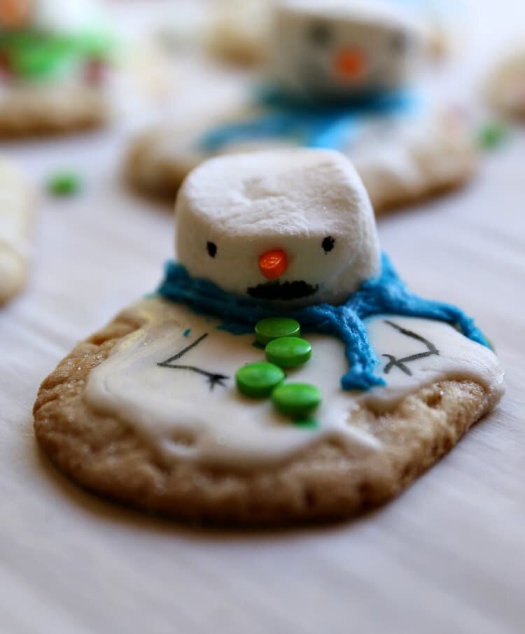 Melting Snowman Chewy Sugar Christmas Cookie