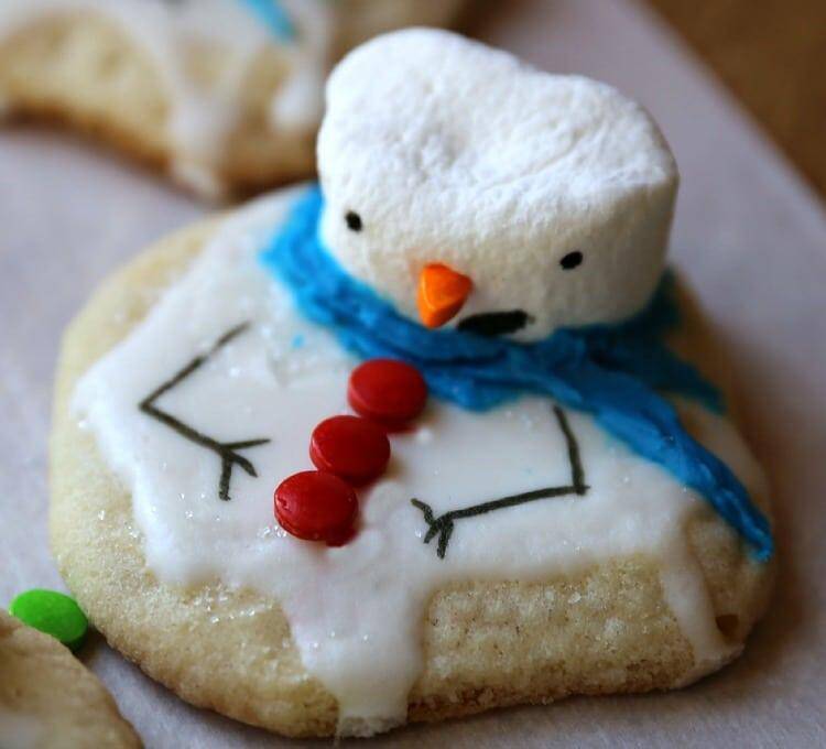 Melting Snowman Chewy Sugar Christmas Cookie