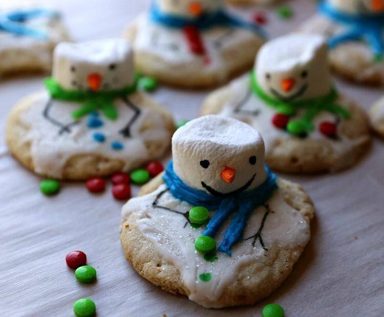 Melting Snowman Chewy Sugar Christmas Cookie