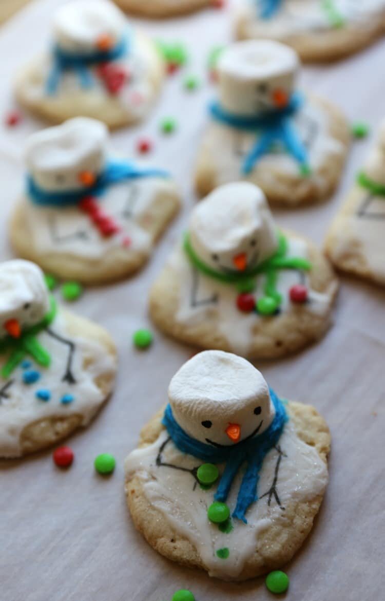Melting Snowman Chewy Sugar Christmas Cookie