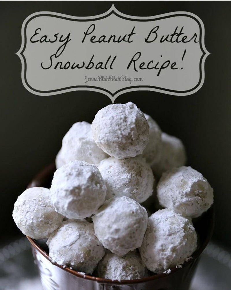 No Bake Peanut Butter Snowballs