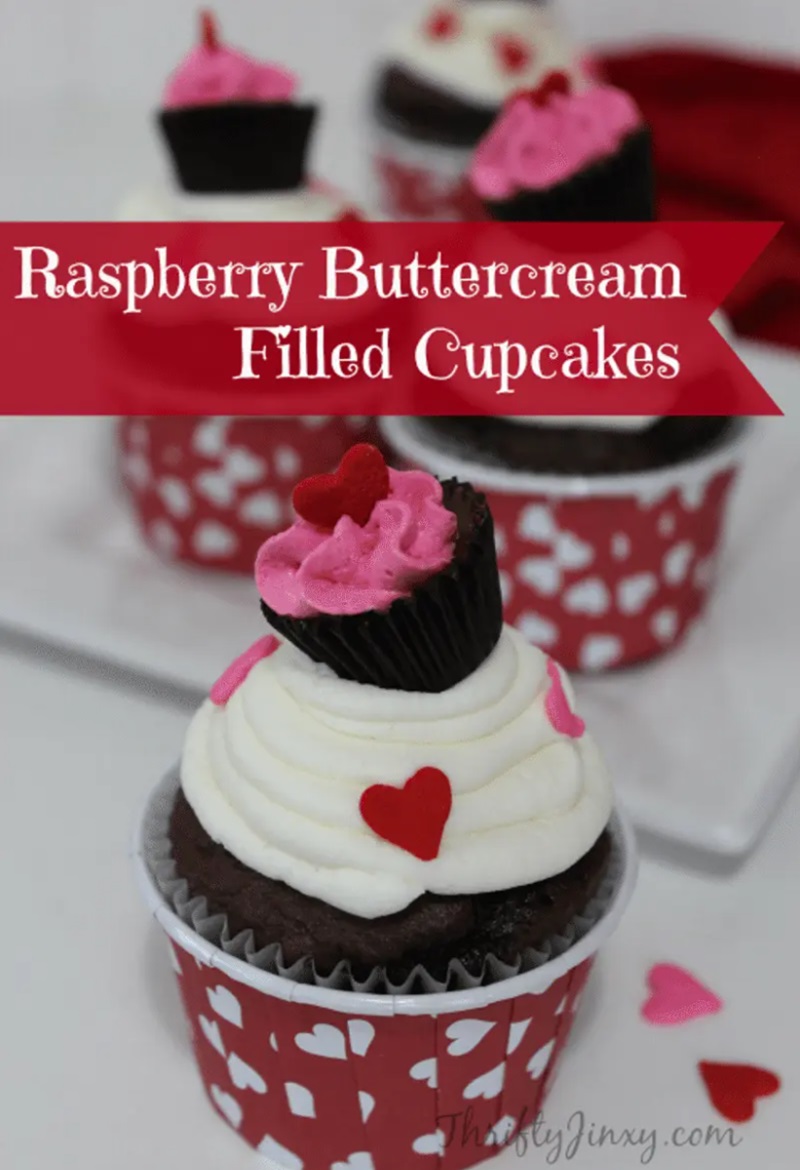 aspberry Butter Cream Filled Cupcake