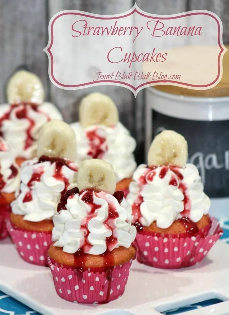 Strawberry Banana Cupcakes