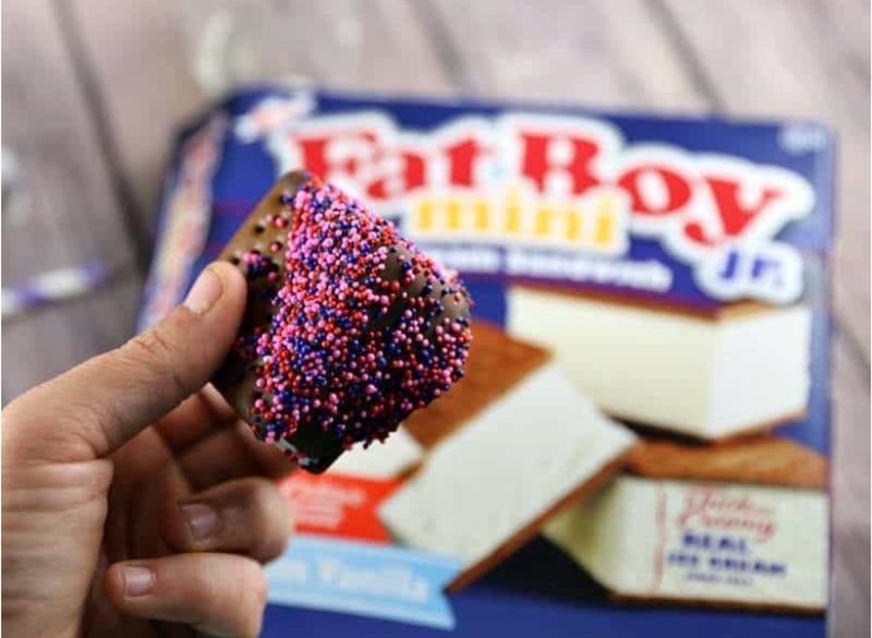 Easy Summer Recipes Roundup: Beat The Heat 16 Simple Recipes 17 Chocolate Dipped FatBoys Mini's Ice Cream Sandwiches with Sprinkles