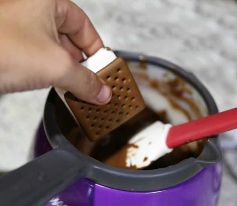 Chocolate Dipped FatBoys Mini's Ice Cream Sandwiches with Sprinkles