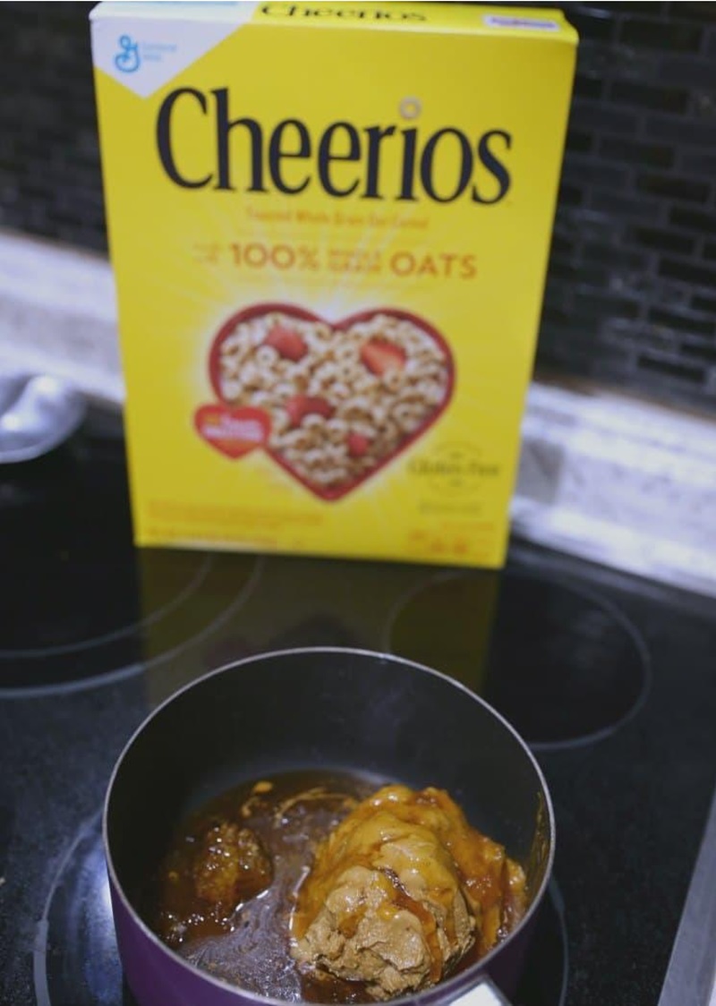 Peanut Butter Honey Cereal Bars with Dark Chocolate