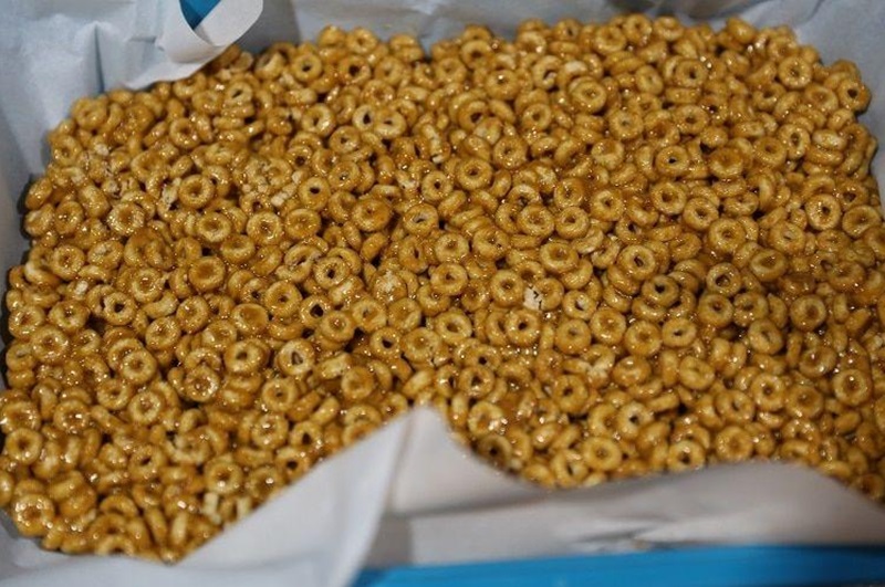 Peanut Butter Honey Cereal Bars with Dark Chocolate