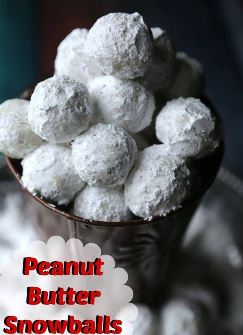 No Bake Peanut Butter Snowballs