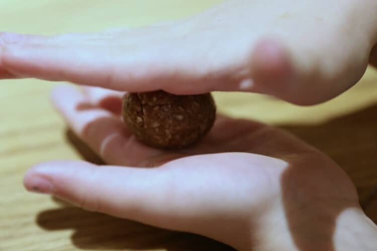 rolling protein ball in hands