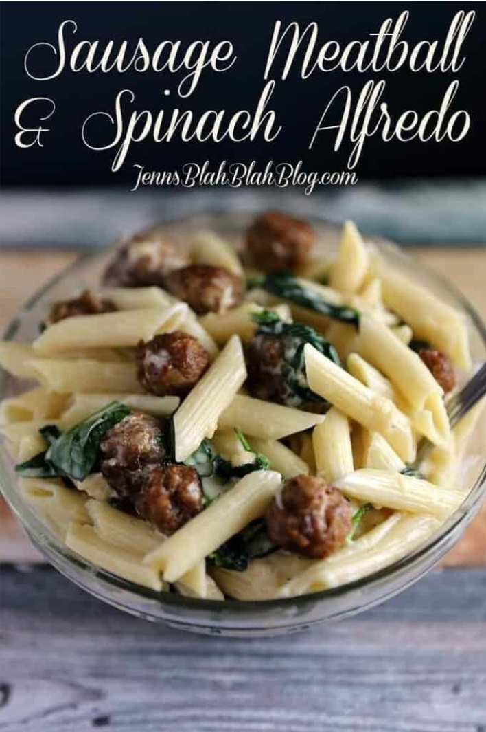 The Best Sausage Meatball & Spinach Alfredo Recipe