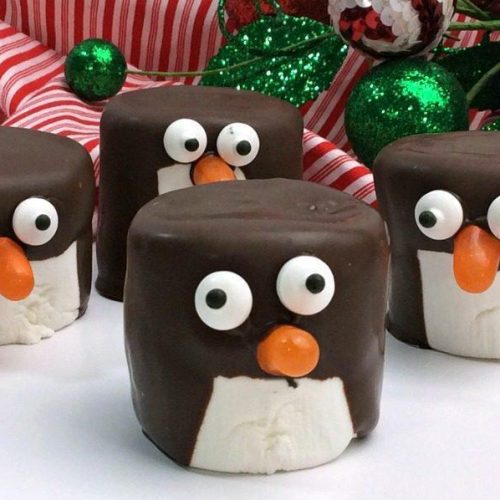 Chocolate Covered Marshmallow Penguins