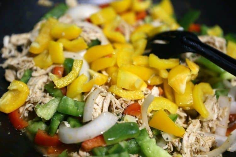 How To Make Delicious Chicken Fajita Taco Boats 12 peppers mixed with shredded chicken