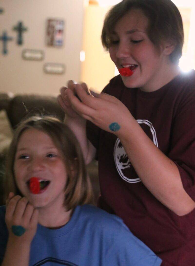 Jennifer brockman's girls eating candy laughing
