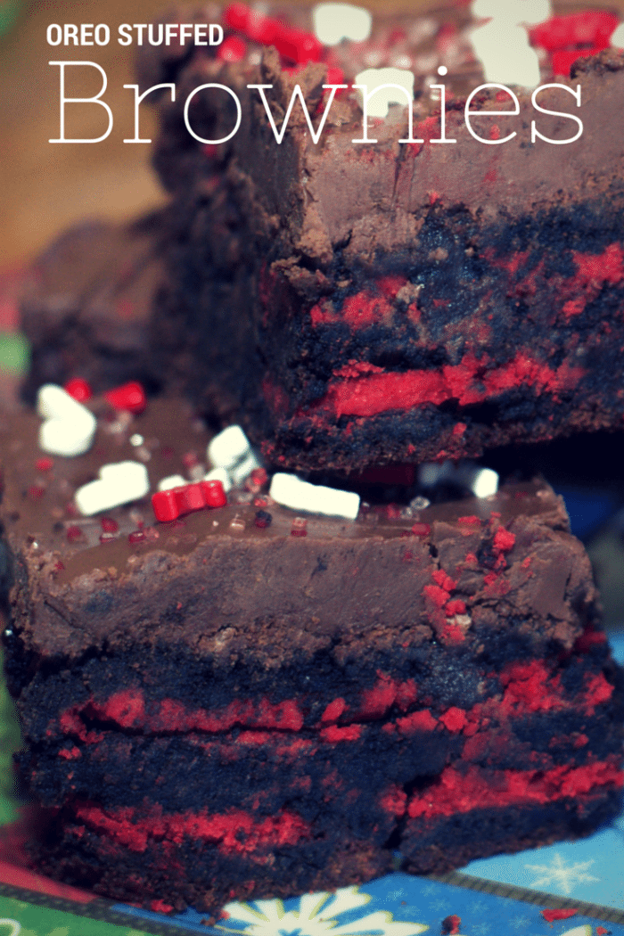 Christmas Oreo Stuffed Brownies