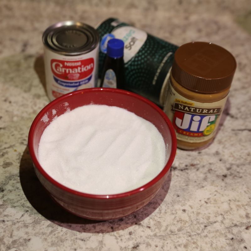 sugar peanut butter salt canned milk to make peanut butter fudge