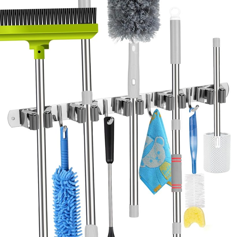 Mop and Broom Wall Mount Holder