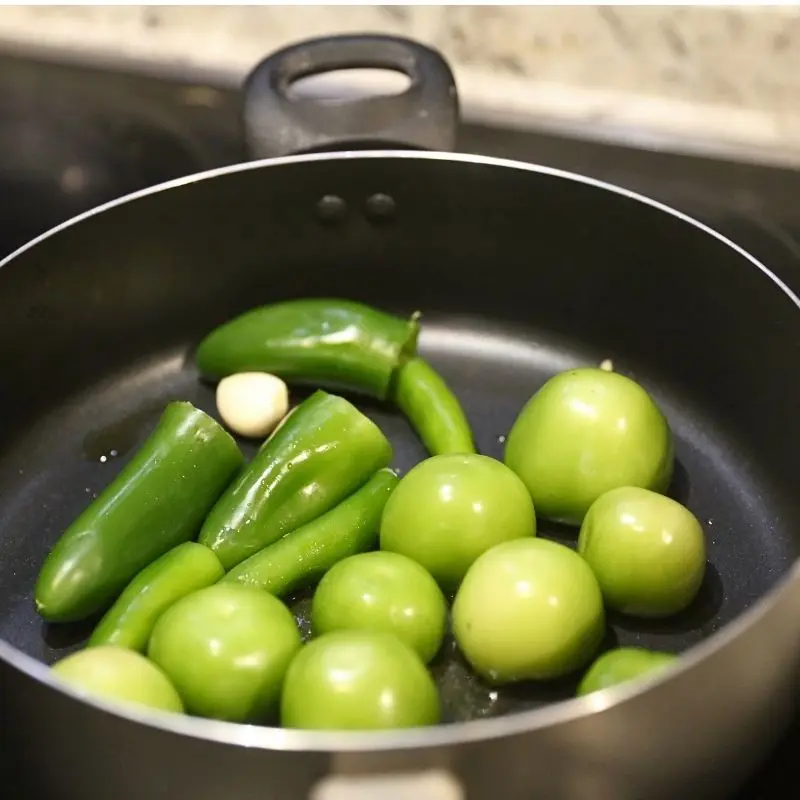 Easy Sautéed Salsa Verde 12 cooking veggies for salsa verde