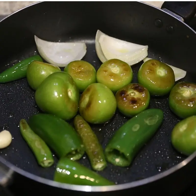 Easy Sautéed Salsa Verde 13 cooking veggies for salsa verde